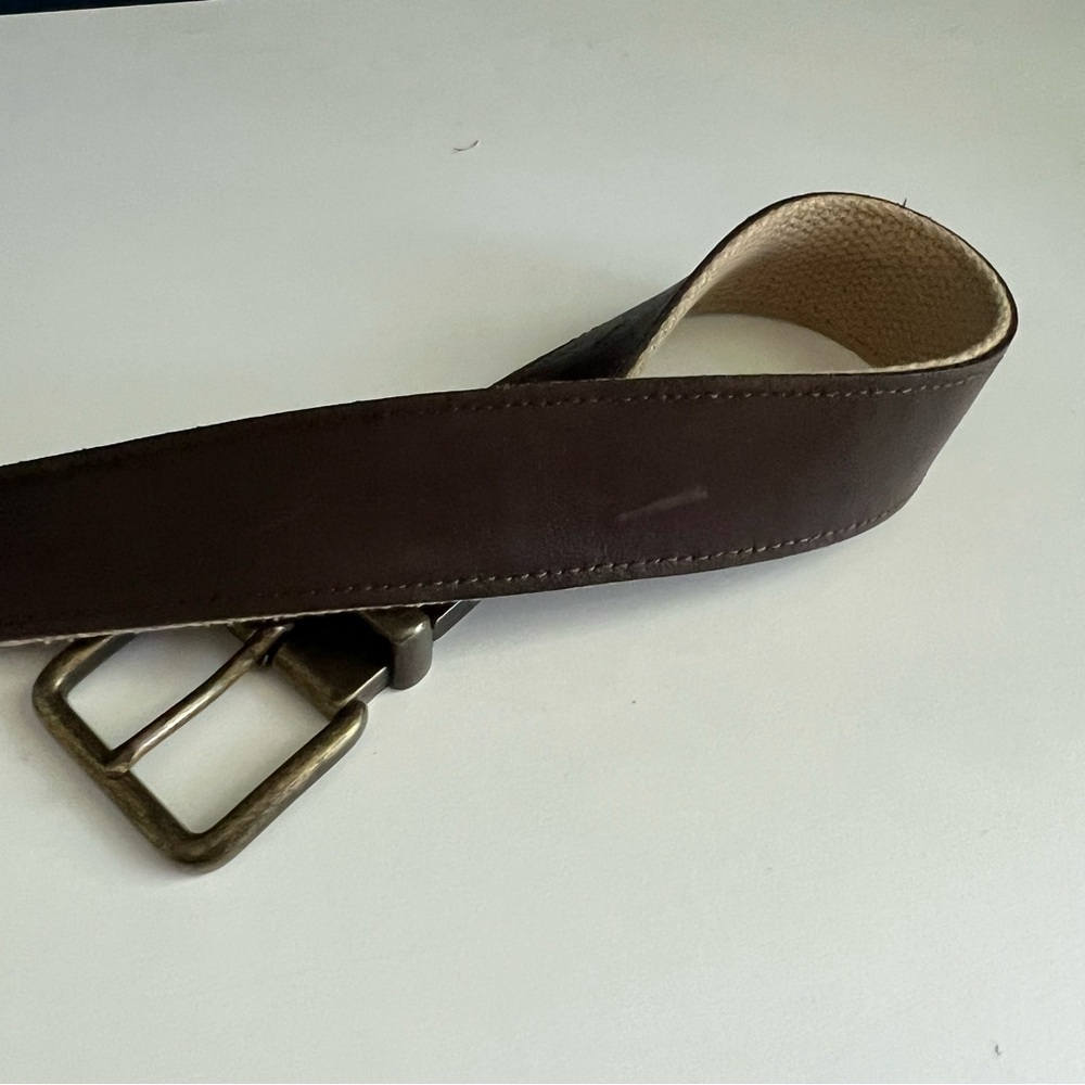 VINTAGE Leather Fabric Reversible Belt - Picture 3 of 7